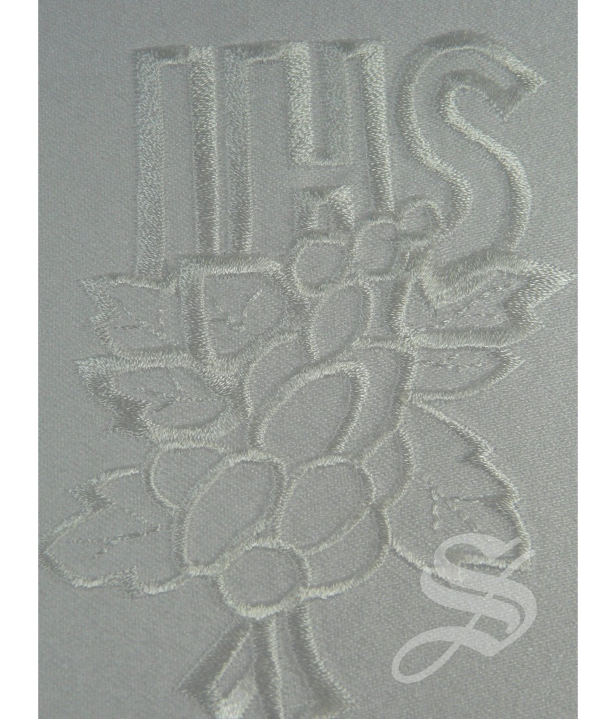 PALIA HILO 17 X 17 BORDADO ESPIGAS Y UVAS BLANCA