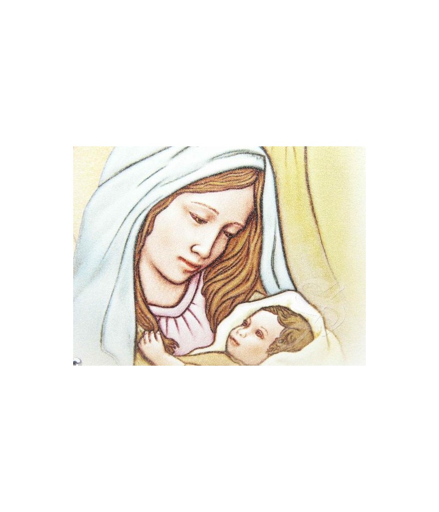 CUADRO MADERA 10*15 SAGRADA FAMILIA Y CRISTALES STRASS