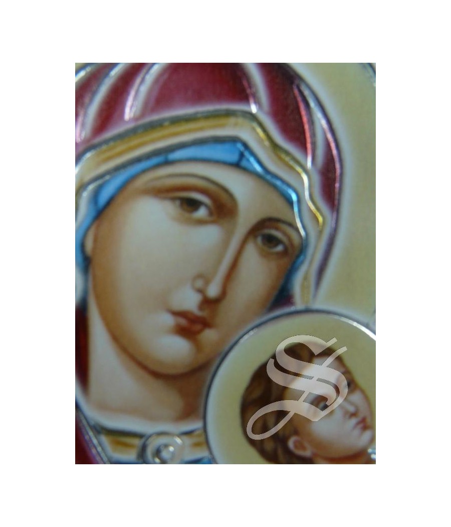 CUADRO POLIMERO EFECTO PIEDRA 9 * 12 PERPETUO SOCORRO DETALLES PLATEADOS