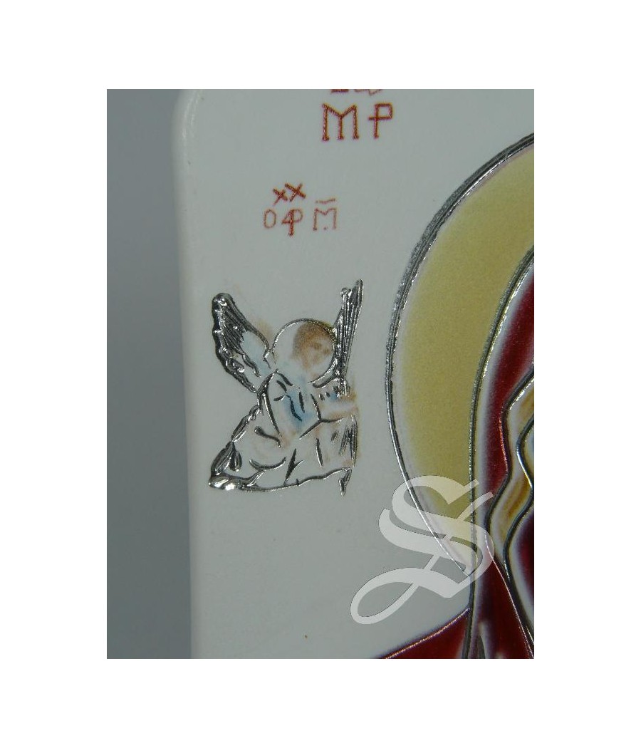 CUADRO POLIMERO EFECTO PIEDRA 9 * 12 PERPETUO SOCORRO DETALLES PLATEADOS