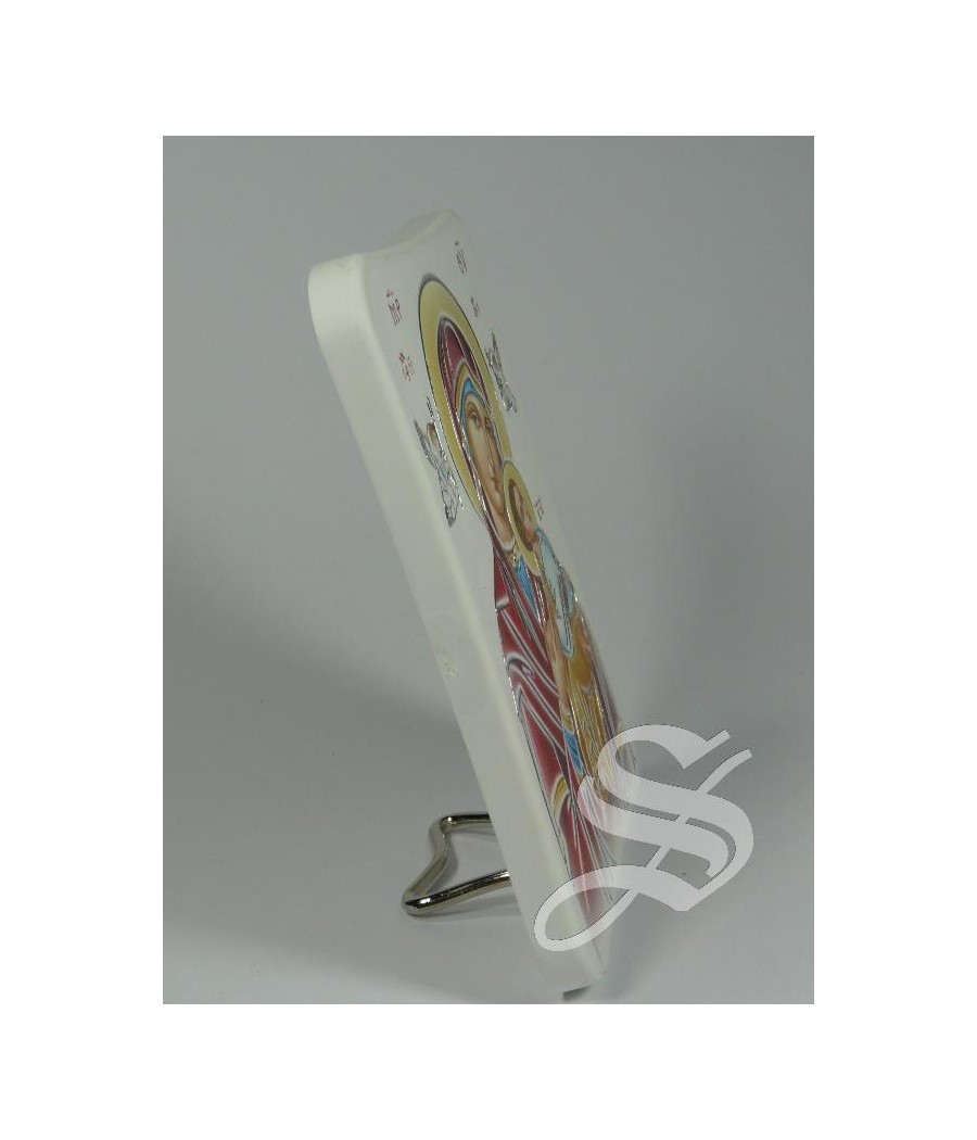 CUADRO POLIMERO EFECTO PIEDRA 9 * 12 PERPETUO SOCORRO DETALLES PLATEADOS