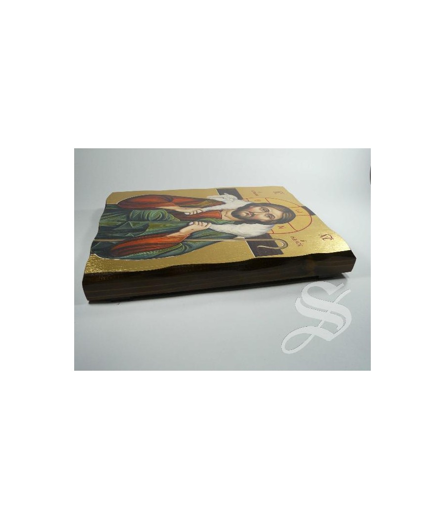 ICONO MADERA Y PAN DE ORO 21 X 37 BUEN PASTOR CON ESTUCHE REGALO