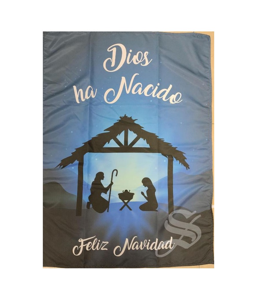 BALCONERA NAVIDAD PESEBRE AZUL 50 * 70