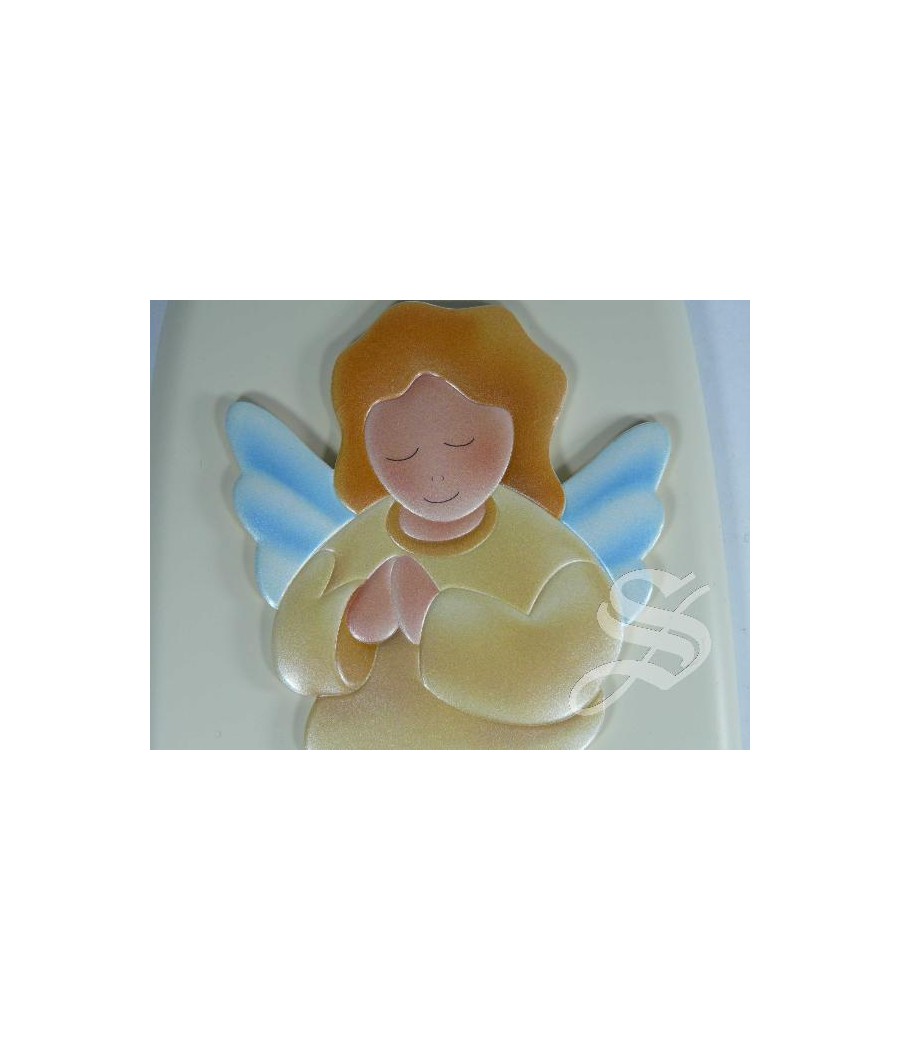 CUADRO LACADO 12 X 27 ANGELITO EN MARFIL