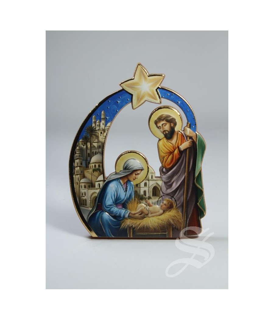 NATIVIDAD EN POLIMERO CON ESTRELLA 10 CM.