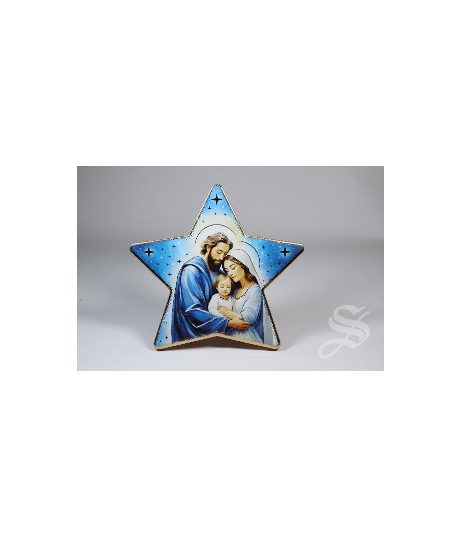 NATIVIDAD EN ESTRELLA POLIMERO DETALLES DORADOS 10 CM.