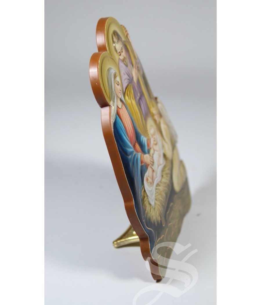 NATIVIDAD EN POLIMERO CON ANGEL 8 X 10 CM.