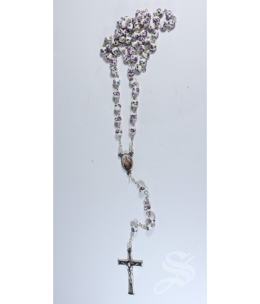 ROSARIO CERAMICA 6 MM ROJO VIRGEN DEL PRADO