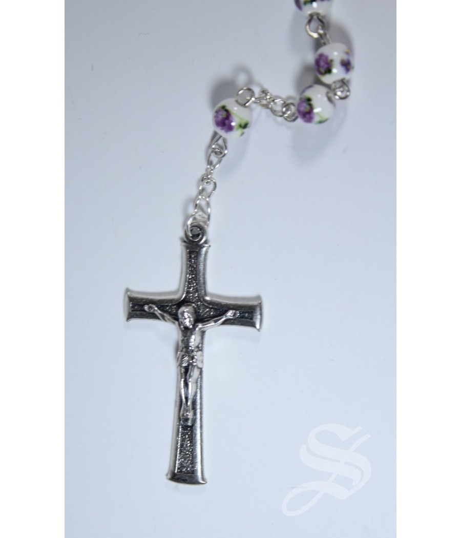 ROSARIO CERAMICA 6 MM ROJO VIRGEN DEL PRADO