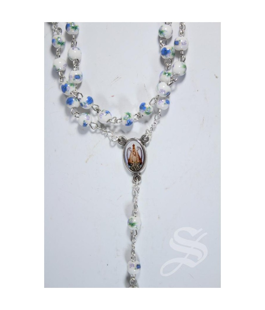 ROSARIO CERAMICA 6 MM AZUL VIRGEN DEL PRADO