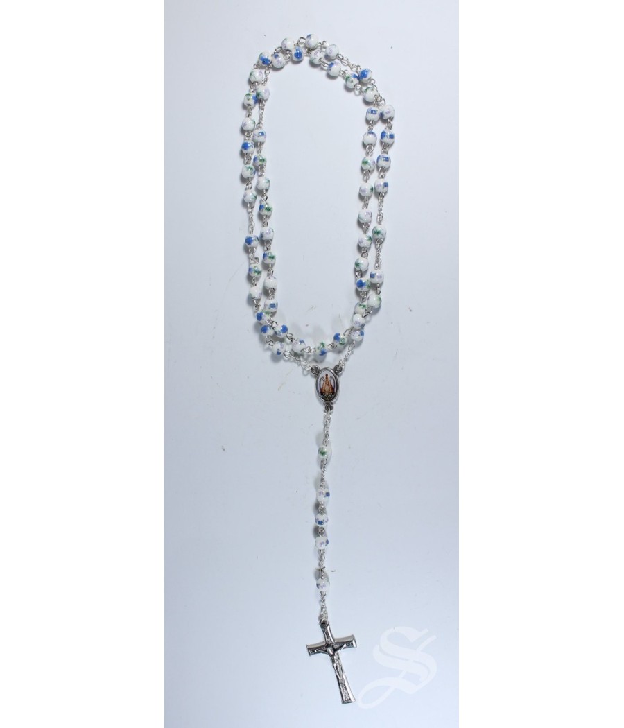 ROSARIO CERAMICA 6 MM AZUL VIRGEN DEL PRADO