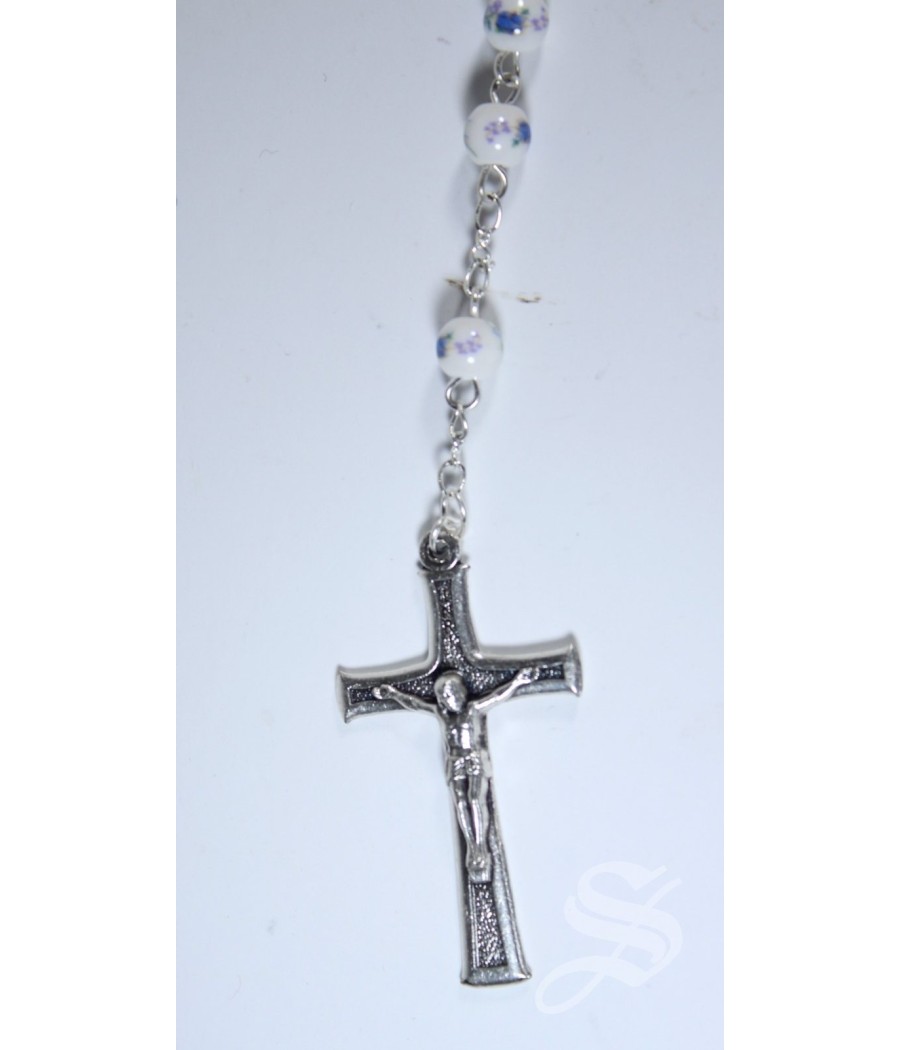 ROSARIO CERAMICA 6 MM AZUL VIRGEN DEL PRADO