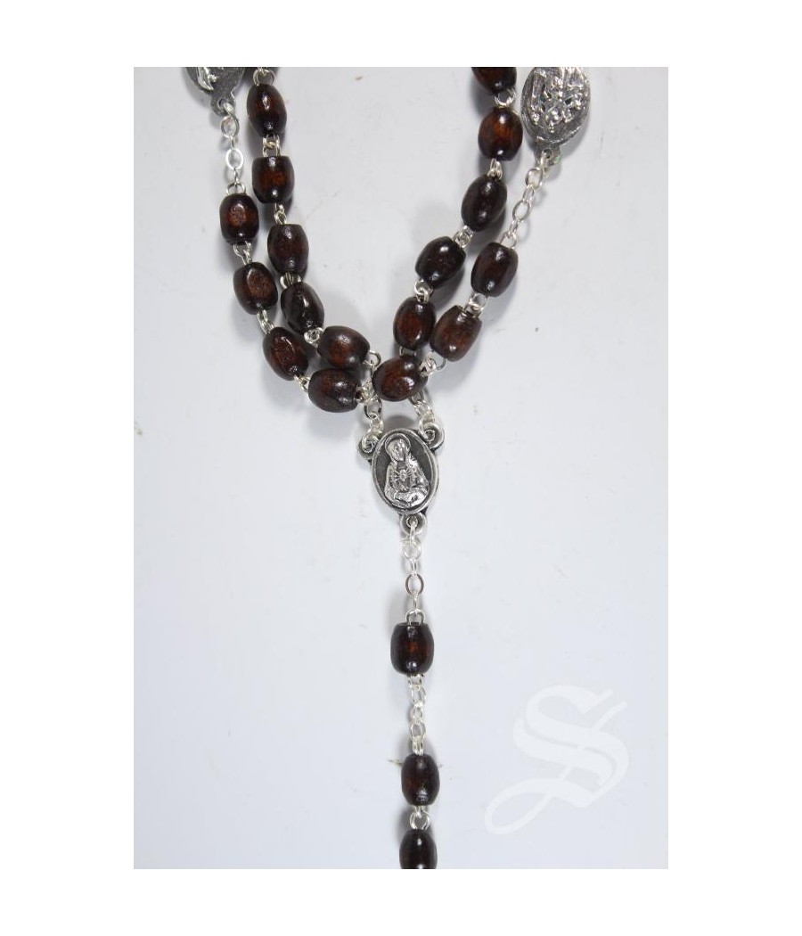 ROSARIO SIETE DOLORES MARRON 6 X 8 MM
