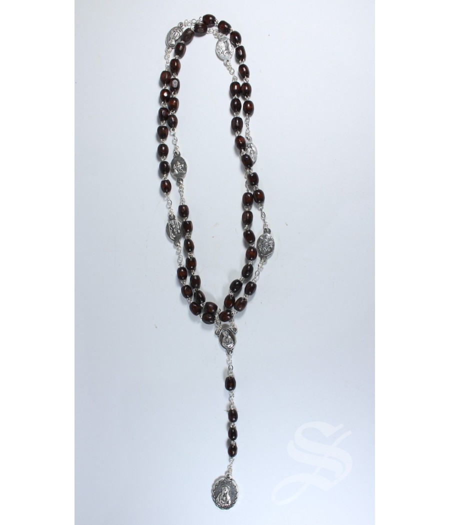 ROSARIO SIETE DOLORES MARRON 6 X 8 MM