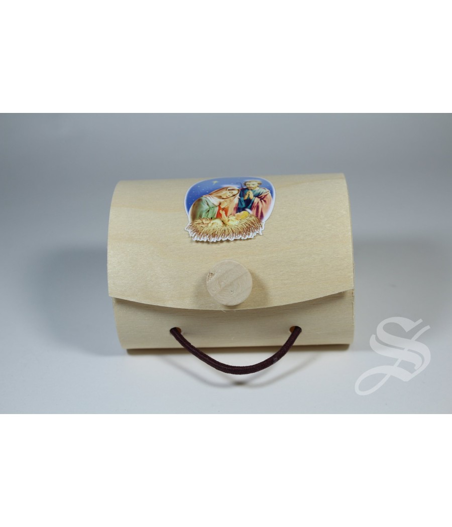 ROSARIO NAVIDAD 10 MM. MADERA CON CAJA