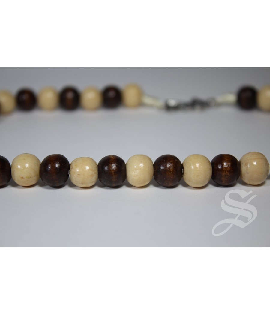 ROSARIO NAVIDAD 10 MM. MADERA CON CAJA