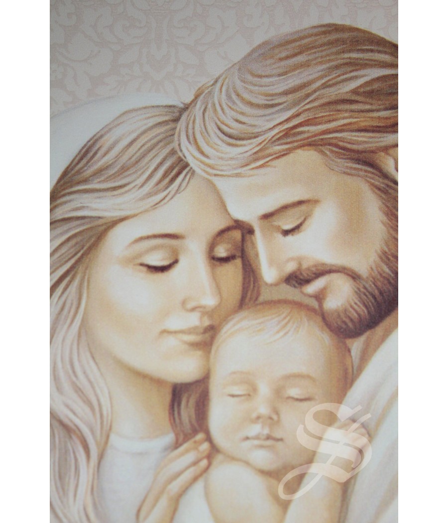 CUADRO EN MADERA 20 X 25 CM. SAGRADA FAMILIA