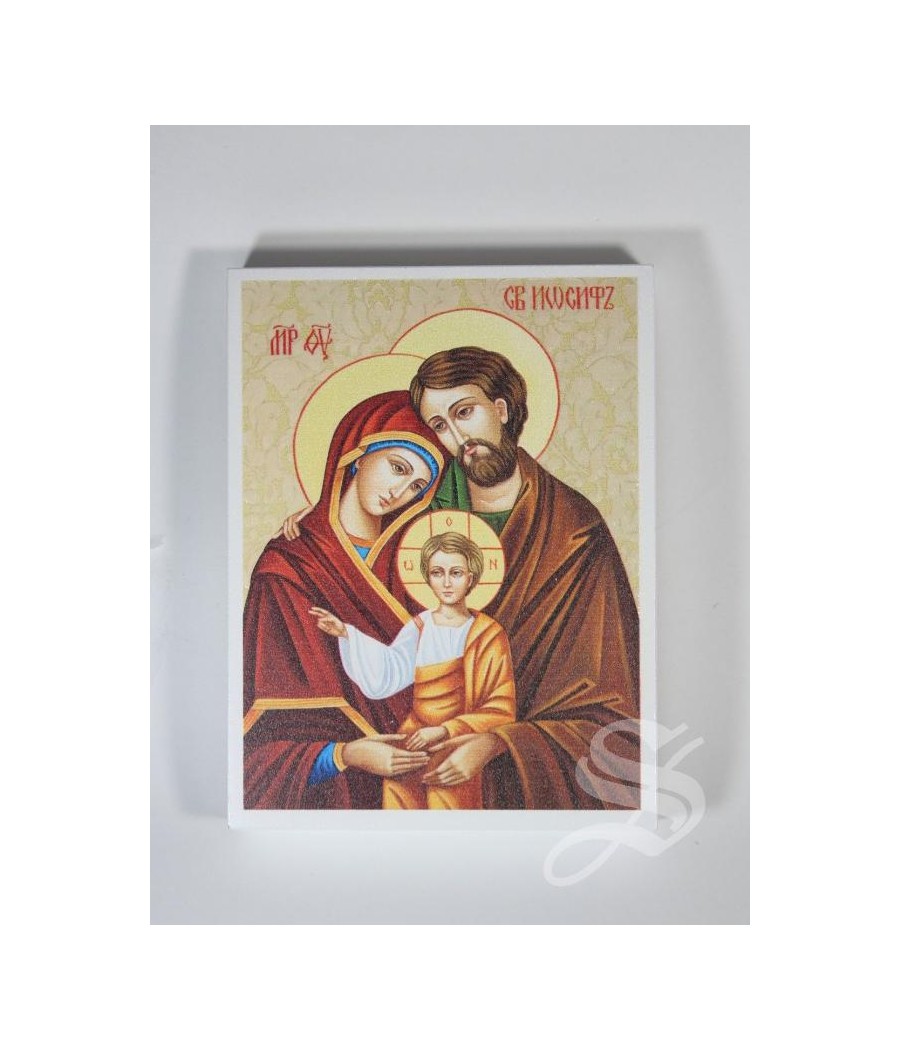 CUADRO EN MADERA 9 X 12 CM. SAGRADA FAMILIA