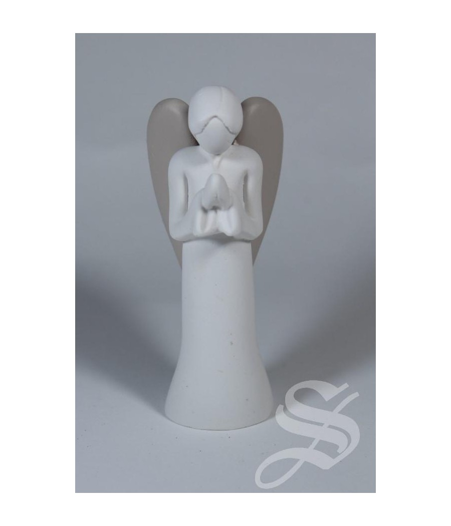 ANGEL EN RESINA MANOS JUNTAS 9 CM. CON CAJA REGALO