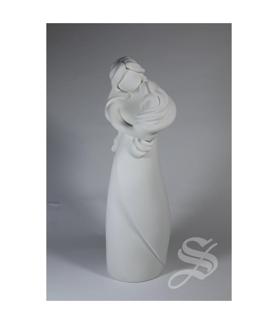 MATERNIDAD EN RESINA BLANCA 20 CM. CON CAJA