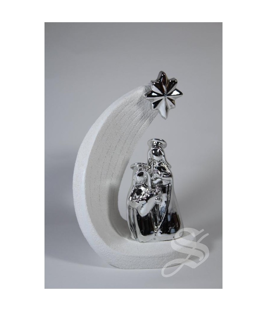 NACIMIENTO EN RESINA PLATEADA CON ESTRELLA 7 X 12