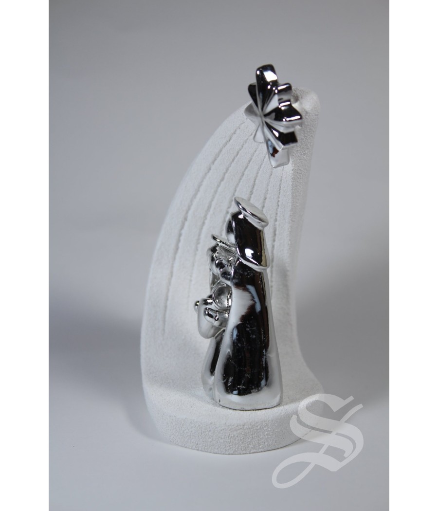 NACIMIENTO EN RESINA PLATEADA CON ESTRELLA 7 X 12