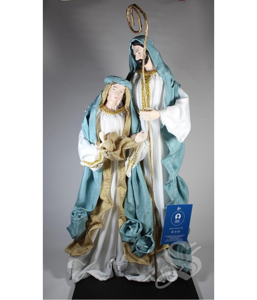 NACIMIENTO RESINA CON TELA AZUL 27 X 24 X 50 CM.