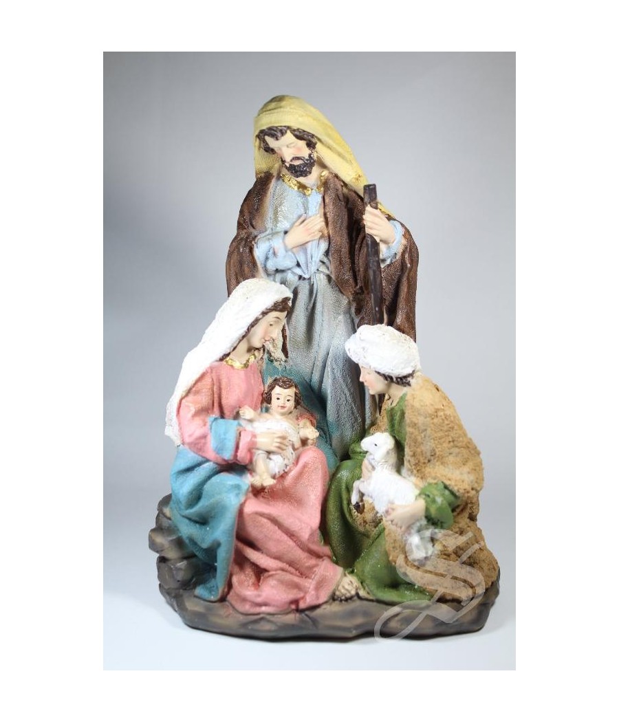 NACIMIENTO CON PASTOR 23,8 CM. RESINA