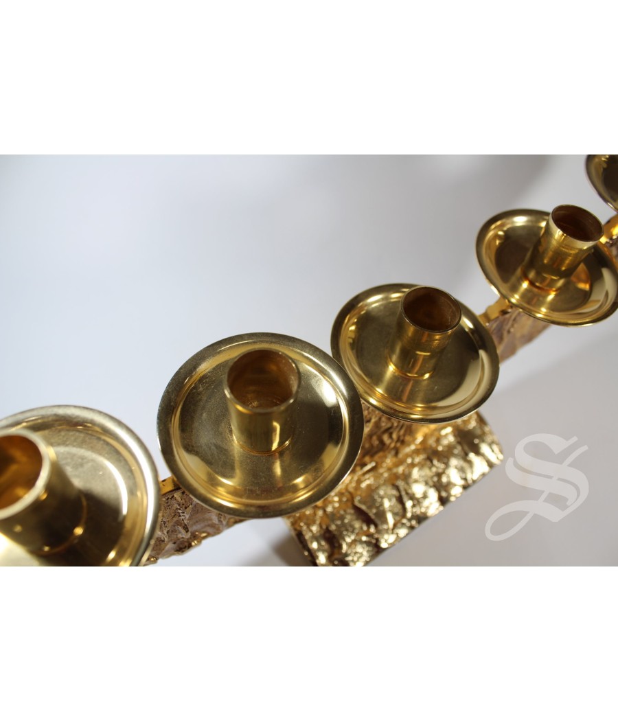 CANDELERO 7 VELAS MENORAH BRONCE 47 CM. VELAS Ø 20 MM.