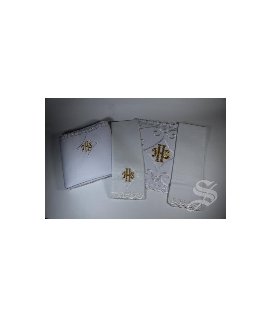 JUEGO PAÑOS ALTAR 4 PZS. IHS