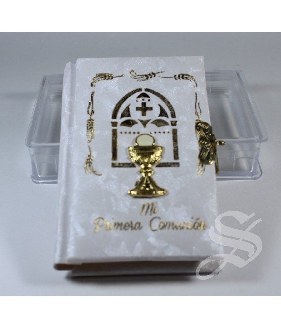 MISAL NACARINA COMUNION CALIZ RELIEVE DORADO 11 * 7