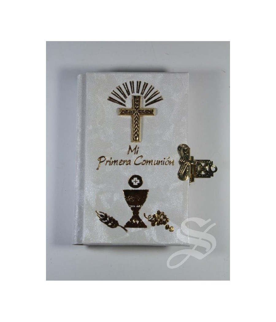 MISAL NACARINA COMUNION CRUZ RELIEVE Y CALIZ 11 * 7