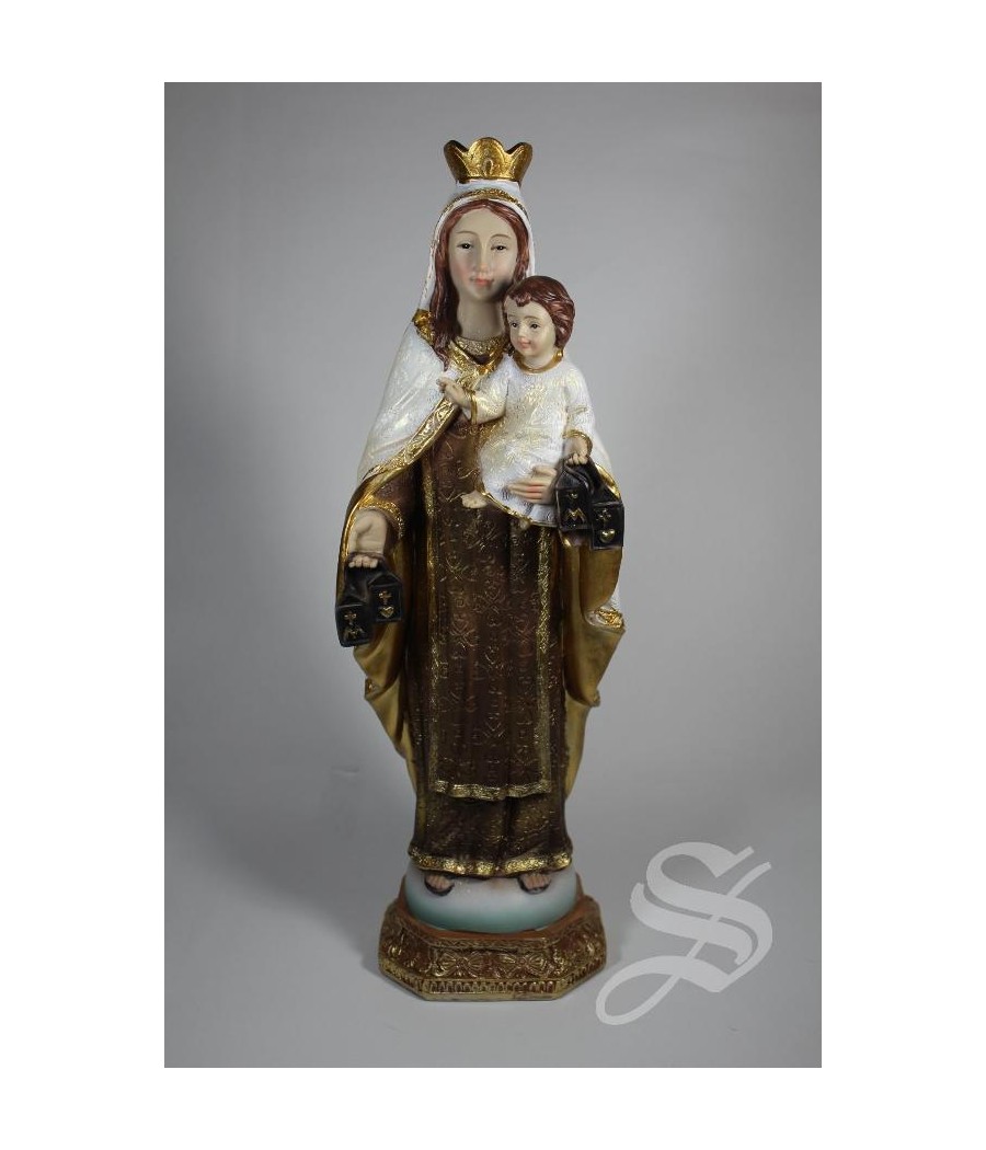 VIRGEN DEL CARMEN TELA REPUJADA 31 CM