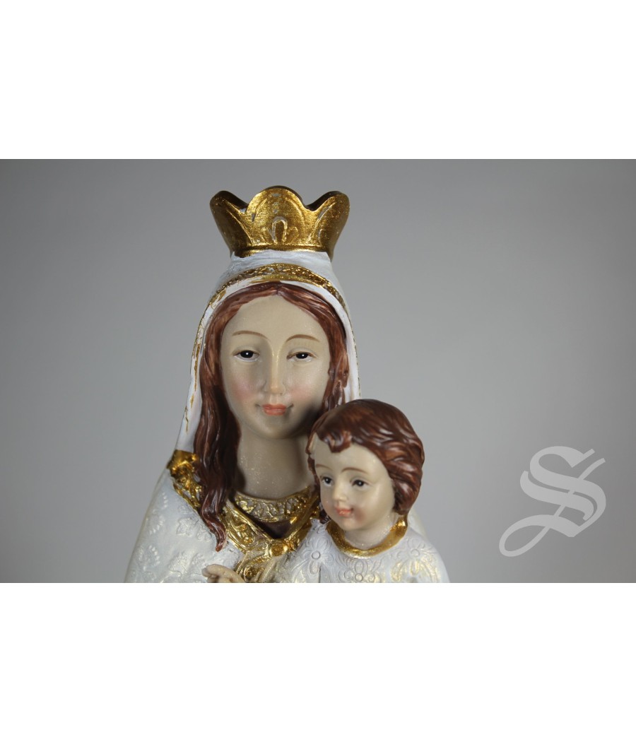 VIRGEN DEL CARMEN TELA REPUJADA 31 CM