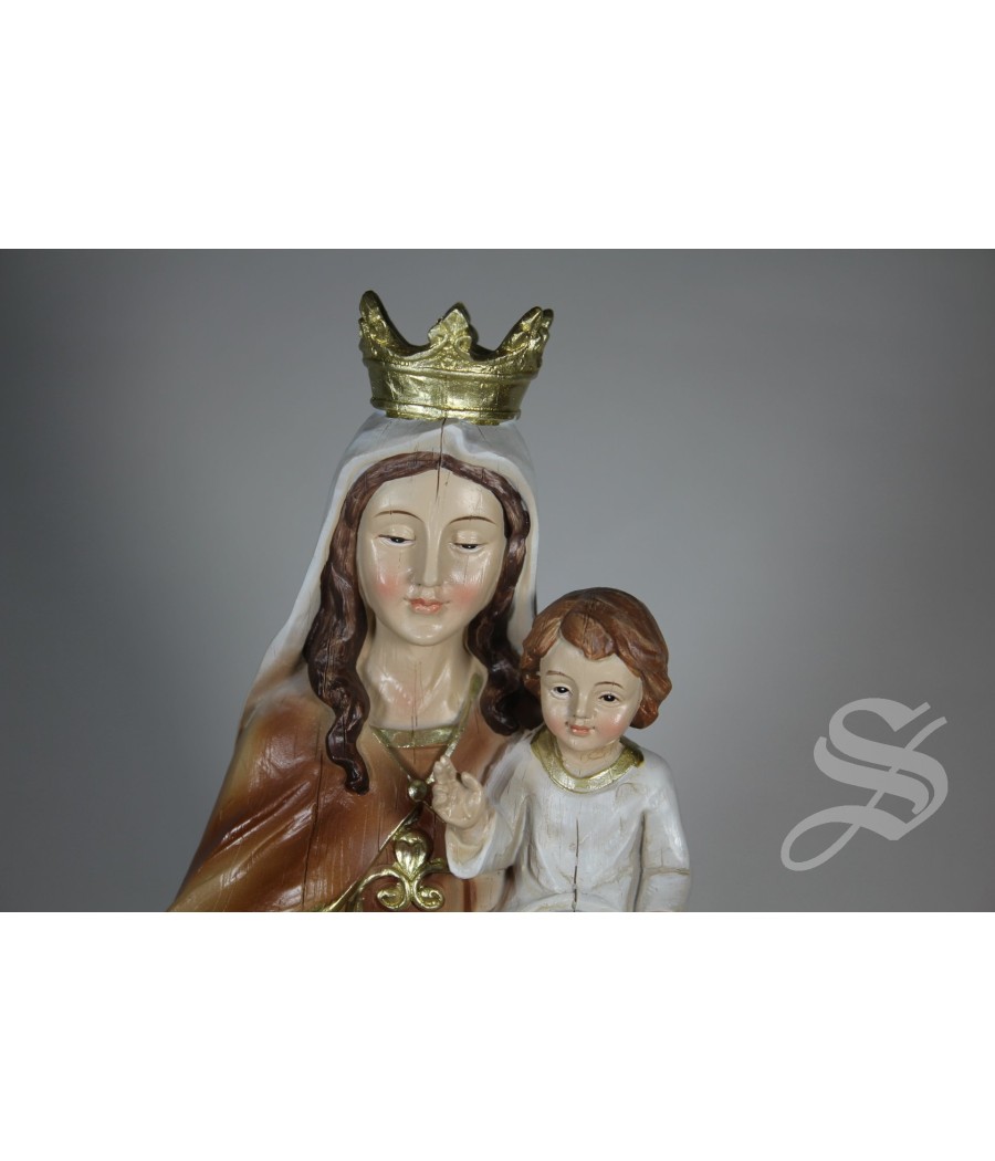 VIRGEN DEL CARMEN MADERA CLARA 30 CM