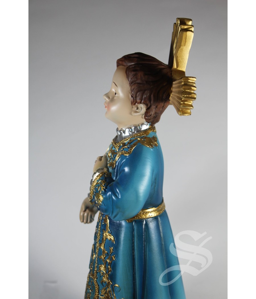 NIÑO JESUS DEL REMEDIO CON CRUZ 30 CM. VESTIDO AZUL