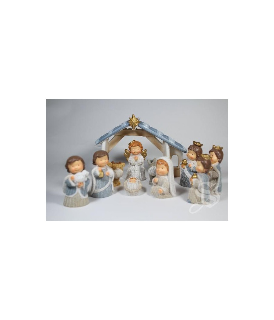 NACIMIENTO 10 PIEZAS 5,9 CM. TONOS AZULES
