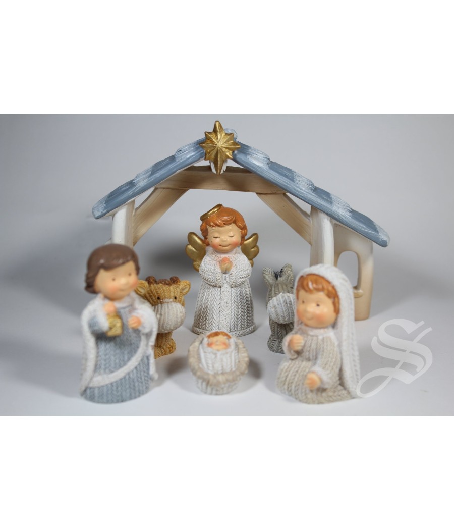 NACIMIENTO 10 PIEZAS 5,9 CM. TONOS AZULES
