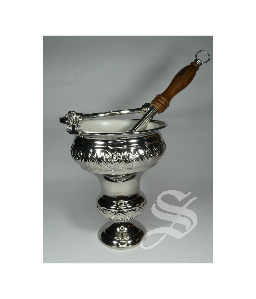ACETRE NIQUEL 30 CM ALTO CON HISOPO 29 CM.