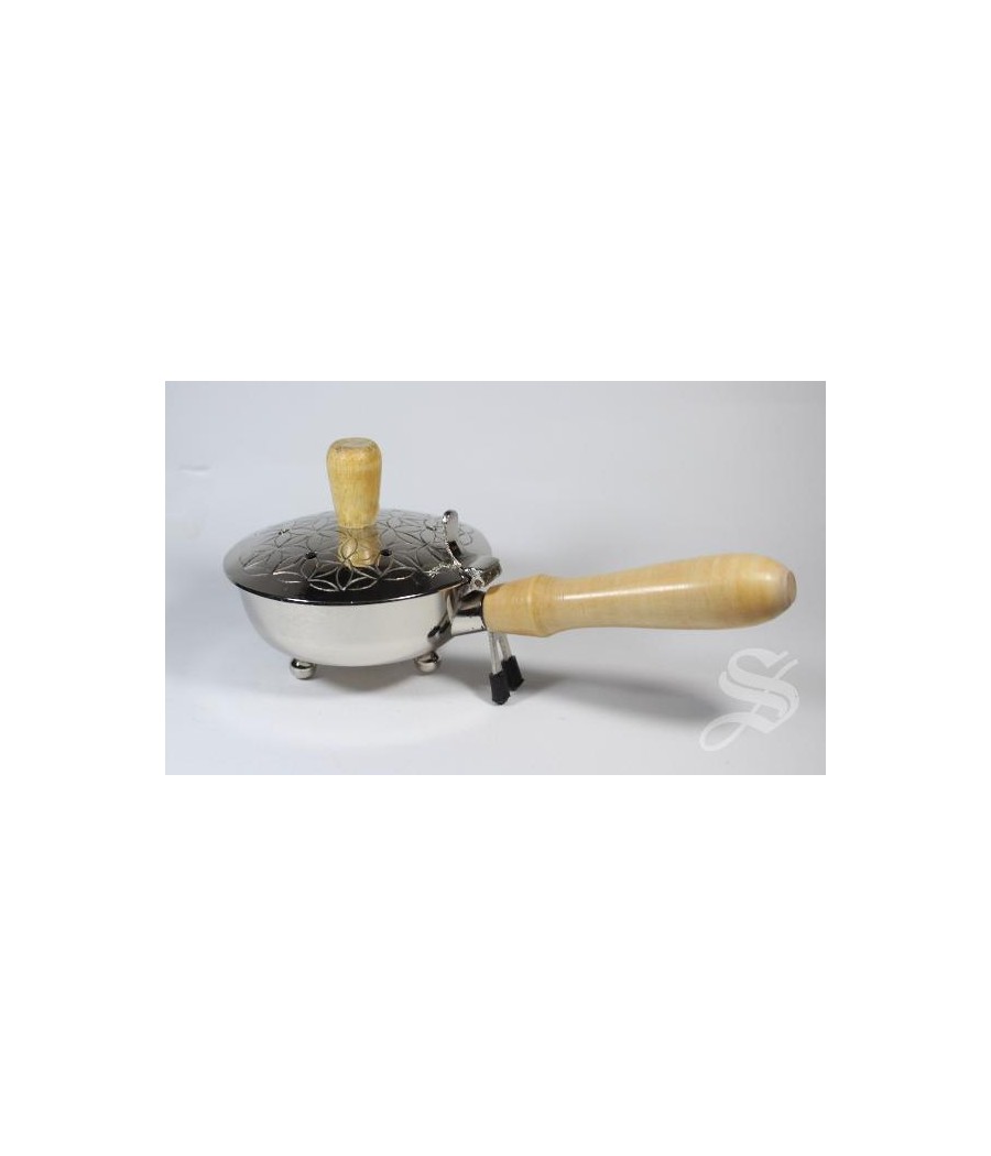SARTEN PARA INCIENSO NIQUELADO 20 CM. ALTO