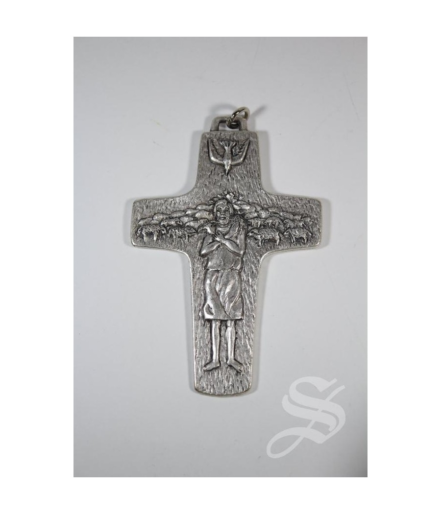 CRUZ BUEN PASTOR 11 CM. METAL PARA COLGAR