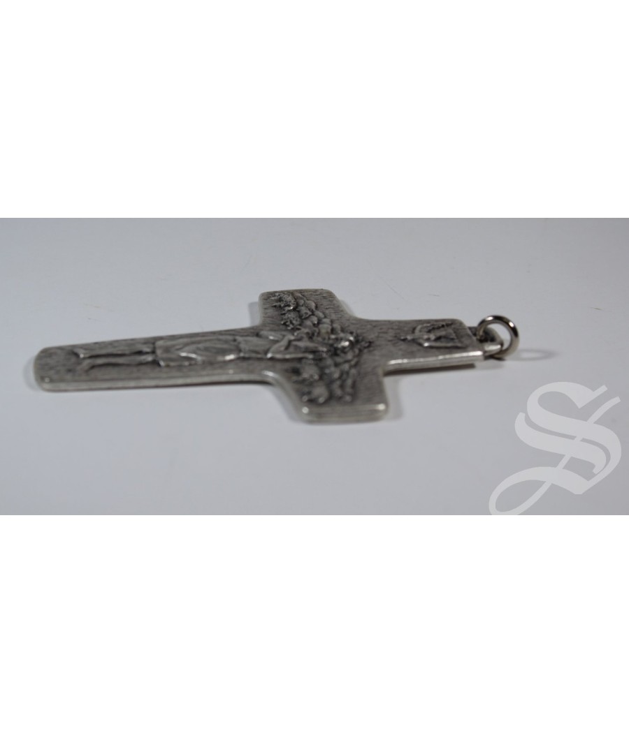 CRUZ BUEN PASTOR 11 CM. METAL PARA COLGAR