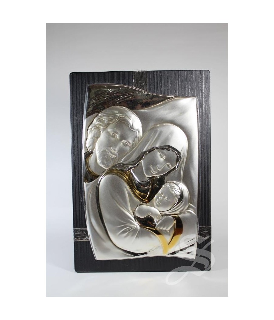 CUADRO SILVER FLASH SAGRADA FAMILIA SOBRE MADERA 17,5 X 25 CM.