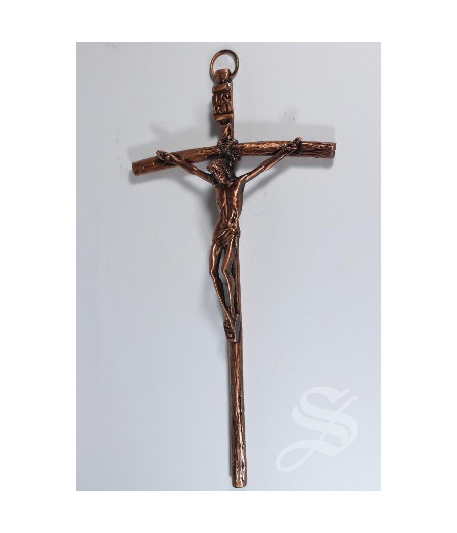CRUZ CON CRISTO BRONCE 20 CM.