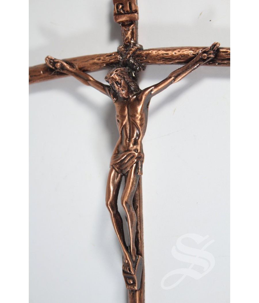 CRUZ CON CRISTO BRONCE 20 CM.