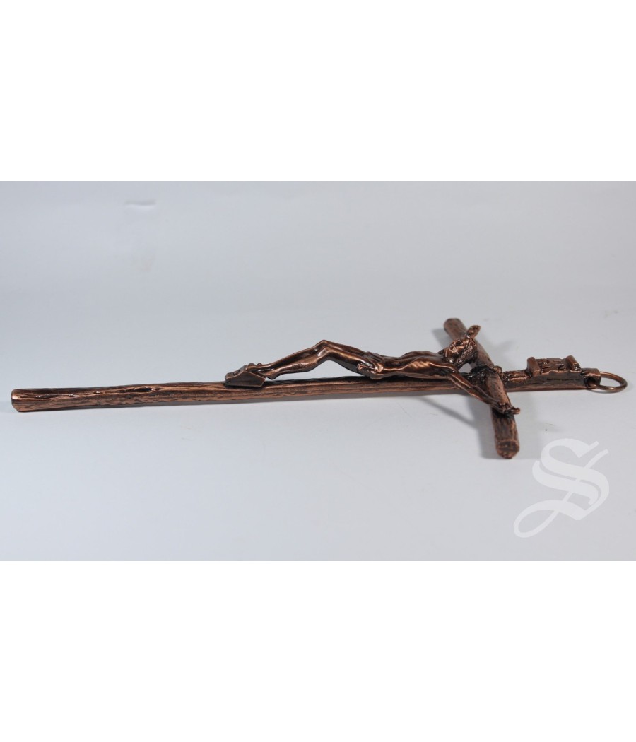 CRUZ CON CRISTO BRONCE 20 CM.