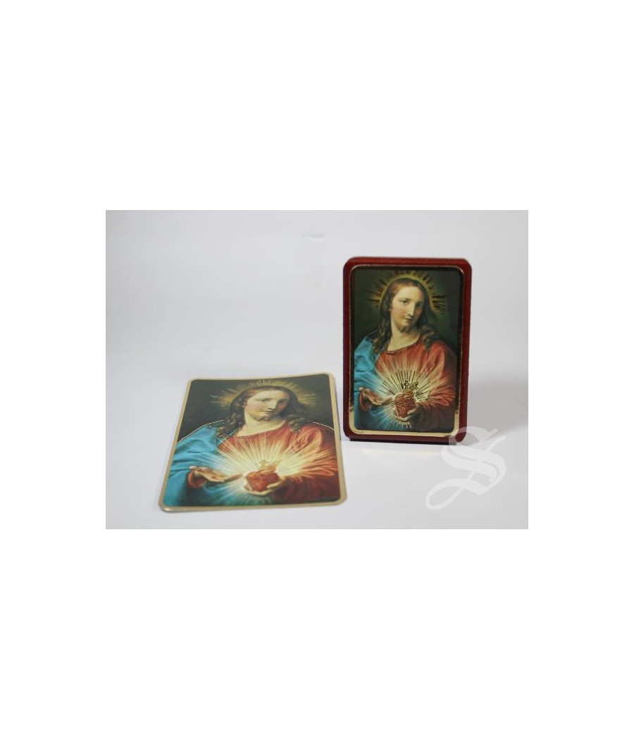 CUADRITO SAGRADO CORAZON 5 X 8 EN BLISTER CON ESTAMPA