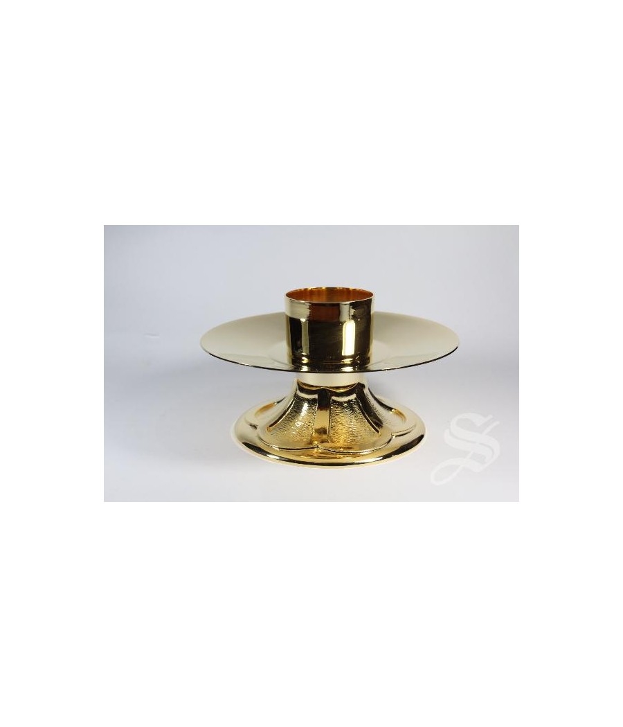 CANDELERO DORADO  PLATO 15 CM  VELA DE 5