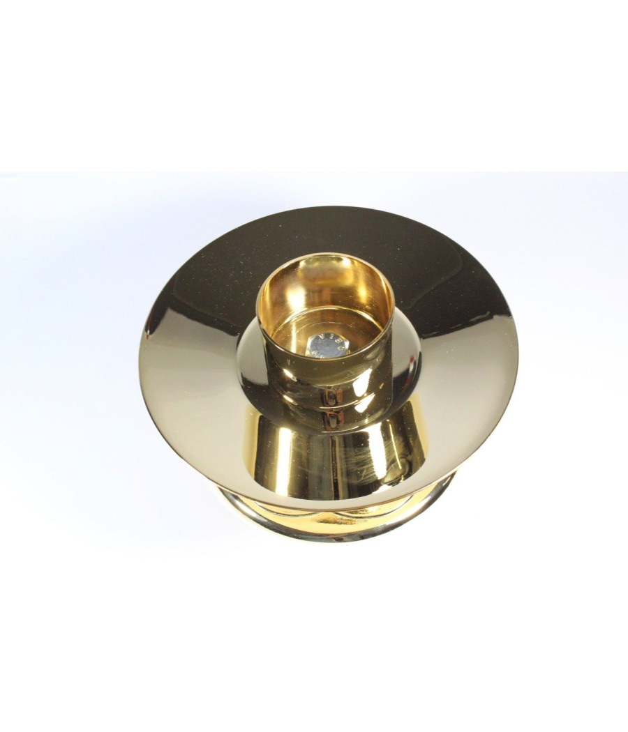 CANDELERO DORADO  PLATO 15 CM  VELA DE 5