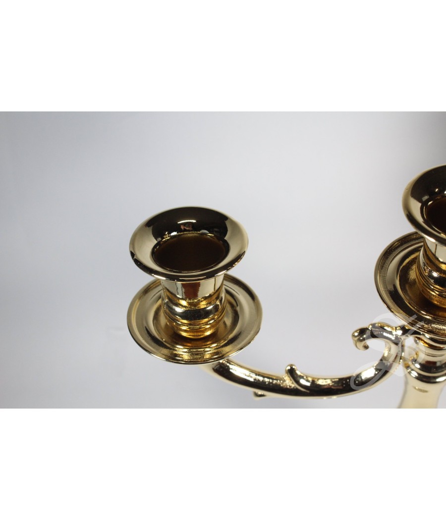 CANDELERO 3 VELAS LATON 27 CM. DE ALTO X 25 CM. DE ANCHO